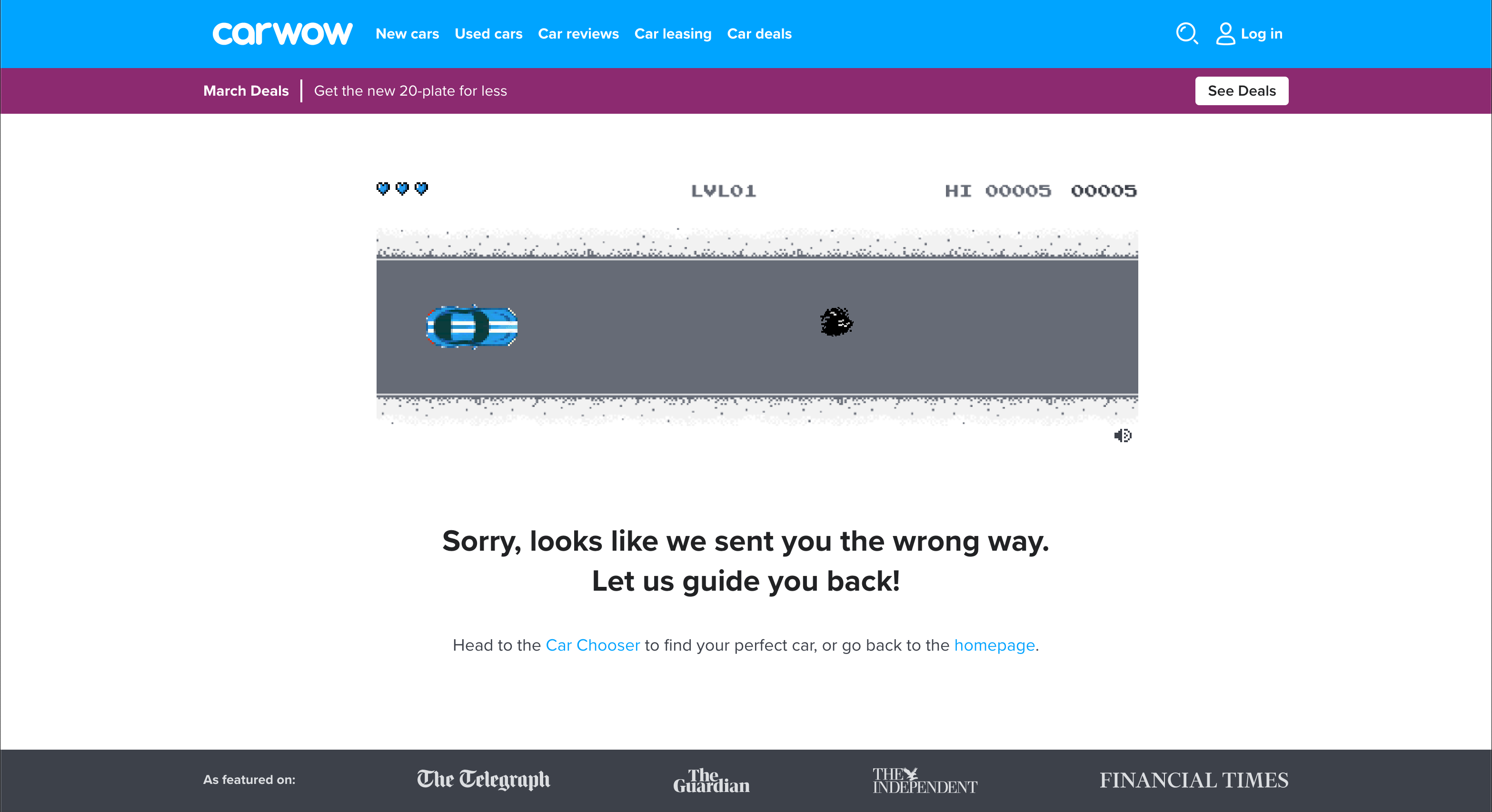 Carwow 404 Page